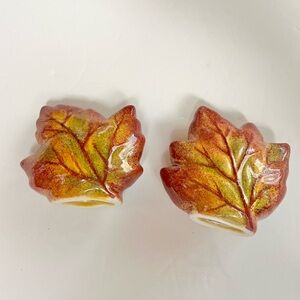 Autumn Leaf ceramic salt and pepper shakers